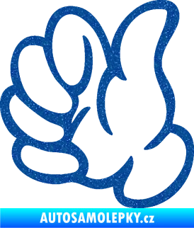 Samolepka Ruka 002 levá palec nahoru Ultra Metalic modrá