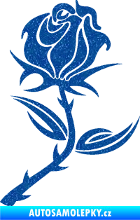 Samolepka Růže 002 pravá Ultra Metalic modrá