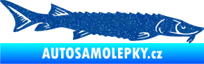 Samolepka Ryba 020 pravá jeseter Ultra Metalic modrá