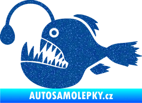 Samolepka Ryba 022 levá mořský ďas s lampičkou Ultra Metalic modrá