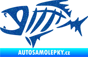 Samolepka Ryba kostra  007 levá Ultra Metalic modrá