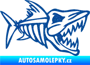 Samolepka Ryba kostra 002 pravá Ultra Metalic modrá