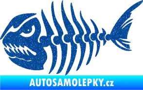 Samolepka Ryba kostra 004 levá Ultra Metalic modrá