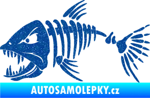 Samolepka Ryba kostra 005 levá Ultra Metalic modrá