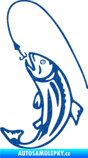 Samolepka Ryba s návnadou 003 levá Ultra Metalic modrá