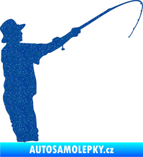 Samolepka Rybář 004 pravá Ultra Metalic modrá