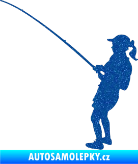 Samolepka Rybář 005 levá Ultra Metalic modrá