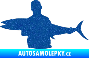 Samolepka Rybář 006 levá Ultra Metalic modrá