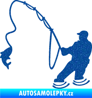 Samolepka Rybář 018 levá Ultra Metalic modrá