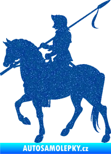 Samolepka Rytíř na koni levá Ultra Metalic modrá