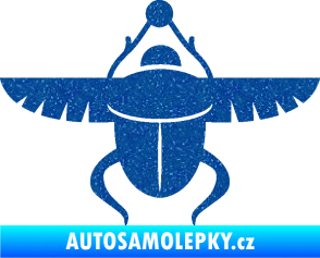 Samolepka Skarab - brouk vruboun 001 egyptský symbol Ultra Metalic modrá