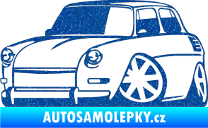 Samolepka Škoda 1000 karikatura levá Ultra Metalic modrá