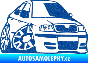 Samolepka Škoda Octavia karikatura pravá Ultra Metalic modrá