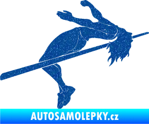 Samolepka Skok do výšky 001 pravá atletika Ultra Metalic modrá