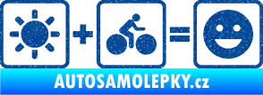 Samolepka Slunce + kolo = veselý smajlík vyjížďka na kole Ultra Metalic modrá