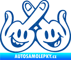 Samolepka Smajlíci f*ck pravá Ultra Metalic modrá