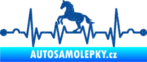 Samolepka Srdeční tep 010 levá  koník Ultra Metalic modrá