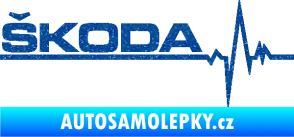 Samolepka Srdeční tep 034 levá Škoda Ultra Metalic modrá