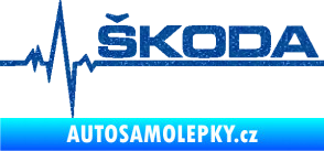 Samolepka Srdeční tep 034 pravá Škoda Ultra Metalic modrá