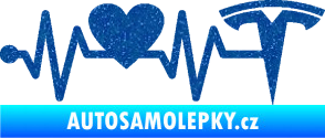 Samolepka Srdeční tep 043 pravá Tesla Ultra Metalic modrá