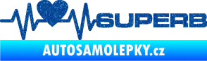 Samolepka Srdeční tep 072 pravá Superb Ultra Metalic modrá