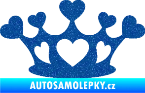 Samolepka Srdíčka korunka Ultra Metalic modrá