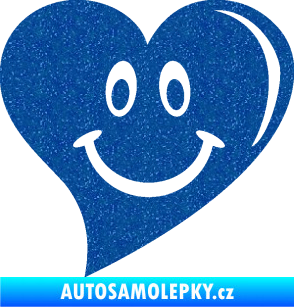Samolepka Srdíčko 014 pravá s úsměvem Ultra Metalic modrá
