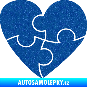 Samolepka Srdíčko 018 pravá puzzle Ultra Metalic modrá