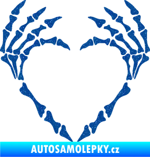 Samolepka Srdíčko z kostí Ultra Metalic modrá