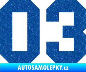 Samolepka Startovní číslo 03 Ultra Metalic modrá