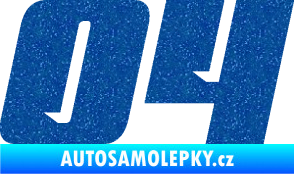 Samolepka Startovní číslo 04 typ 6 Ultra Metalic modrá