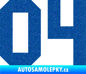 Samolepka Startovní číslo 04 Ultra Metalic modrá