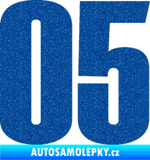 Samolepka Startovní číslo 05 typ 2 Ultra Metalic modrá