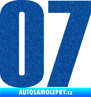 Samolepka Startovní číslo 07 typ 2   Ultra Metalic modrá
