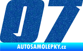 Samolepka Startovní číslo 07 typ 6 Ultra Metalic modrá