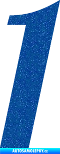 Samolepka Startovní číslo 1 typ 3 Ultra Metalic modrá