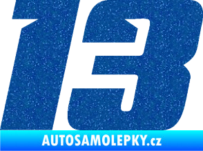 Samolepka Startovní číslo 13 typ 6 Ultra Metalic modrá