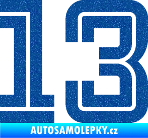 Samolepka Startovní číslo 13 typ 7 Ultra Metalic modrá