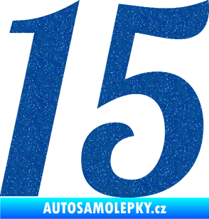 Samolepka Startovní číslo 15 typ 3      Ultra Metalic modrá