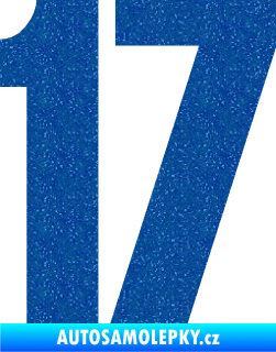 Samolepka Startovní číslo 17 typ 2    Ultra Metalic modrá