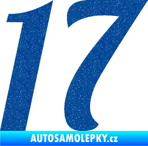 Samolepka Startovní číslo 17 typ 3        Ultra Metalic modrá