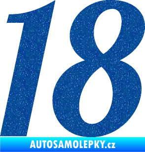 Samolepka Startovní číslo 18 typ 3         Ultra Metalic modrá
