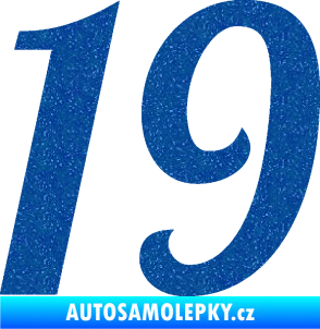 Samolepka Startovní číslo 19 typ 3          Ultra Metalic modrá