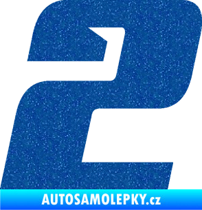 Samolepka Startovní číslo 2 typ 6 Ultra Metalic modrá