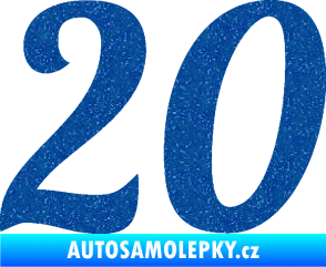 Samolepka Startovní číslo 20 typ 3           Ultra Metalic modrá