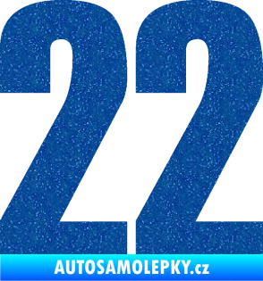 Samolepka Startovní číslo 22 typ 2         Ultra Metalic modrá
