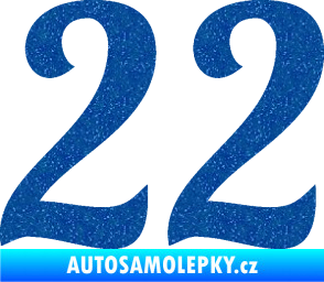 Samolepka Startovní číslo 22 typ 3 Ultra Metalic modrá