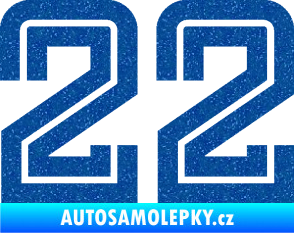 Samolepka Startovní číslo 22 typ 7 Ultra Metalic modrá