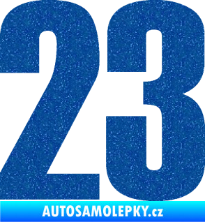 Samolepka Startovní číslo 23 typ 2          Ultra Metalic modrá