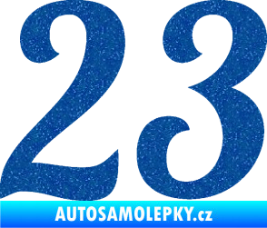 Samolepka Startovní číslo 23 typ 3  Ultra Metalic modrá